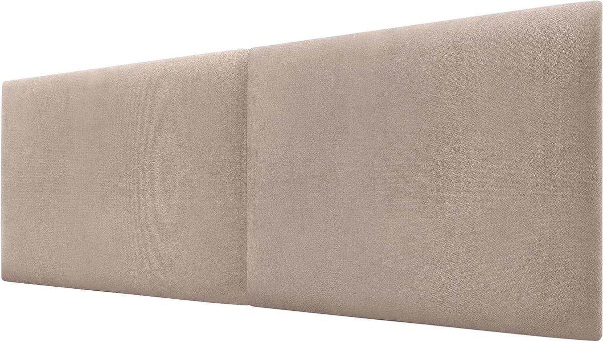 Hoofdbord Gestoffeerd - Bed Hoofdeinde - Slaapkamer Decoratie - Vlekwerende Aqualine Stof - 180cm Breed 70cm Hoog - Beige