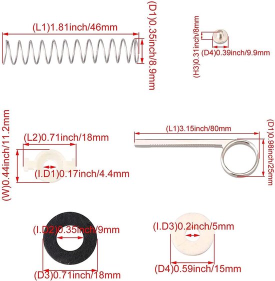 Trompet Reparatie Kit - Onderhoud Accessoires - Muziek Instrument Reparatie - Compleet Assortiment - 13 x 9 x 1.5 cm van Merkloos — afbeelding 2