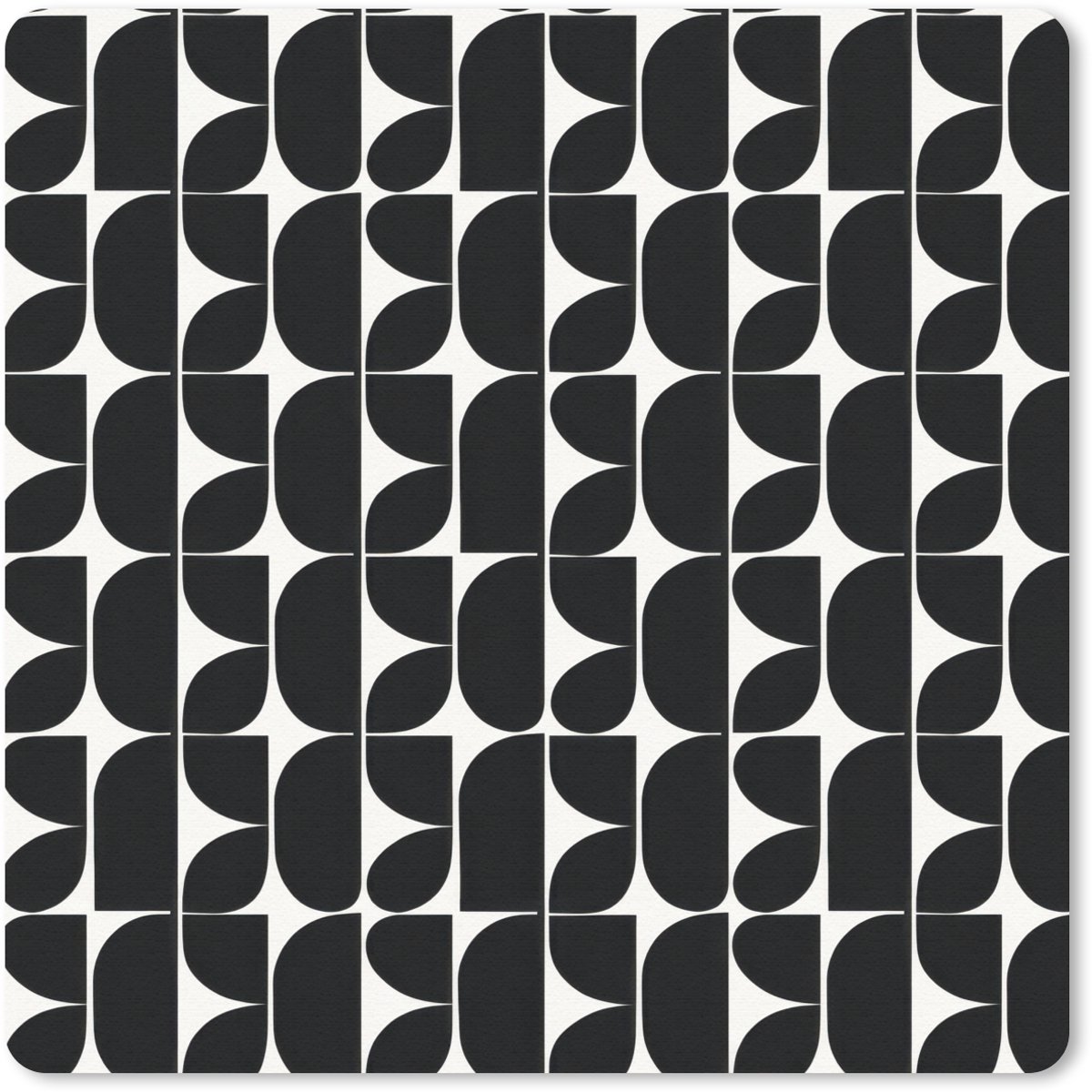 Muismat 20x20 cm - Mousepad Modern - Geometrisch - Zwart - Muismatten