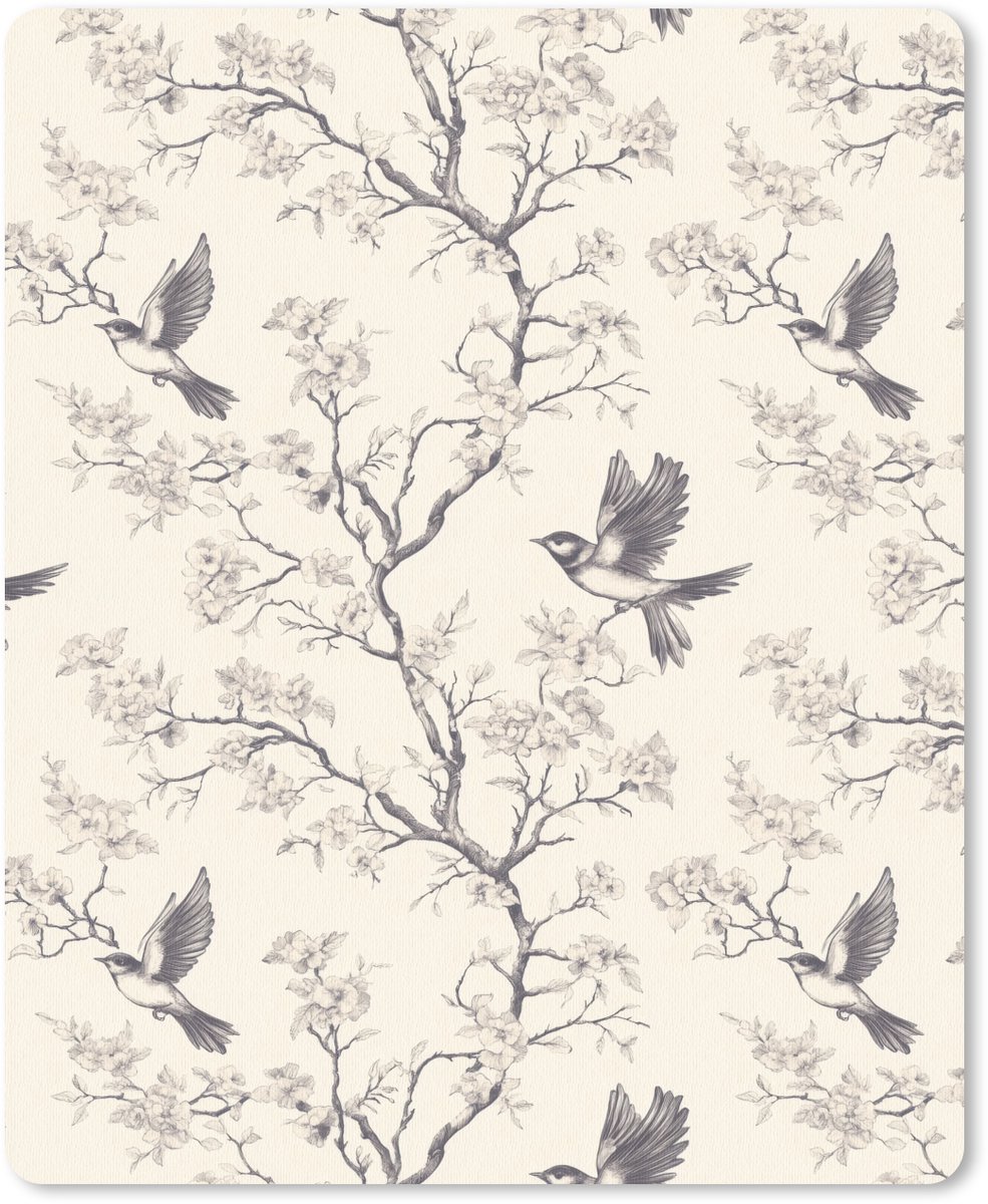 Muismat 12x16 cm - Mousepad Takken - Vogels - Beige - Muismatten