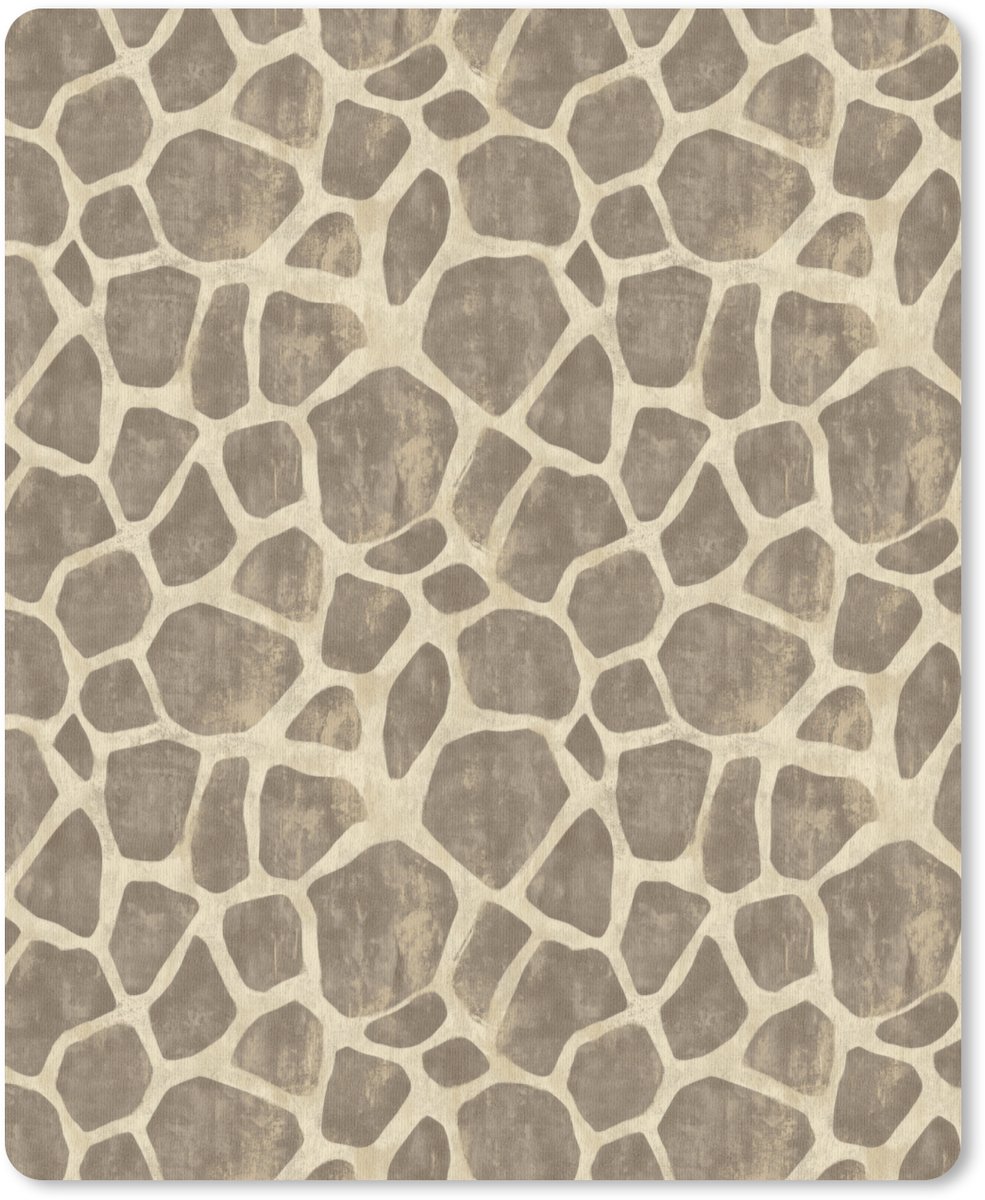Muismat 12x16 cm - Mousepad Giraf - Patroon - Beige - Bruin - Muismatten