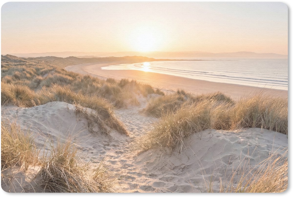Muismat 13x8 cm - Mousepad Duinen - Strand - Zee - Muismatten