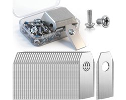 Maaimesjes geschikt voor Ecovacs Goat G1, O & A-serie - Reservemesjes Robotmaaier - 30 Stuks - Inclusief Schroeven - RVS - 36x18mm- zilver