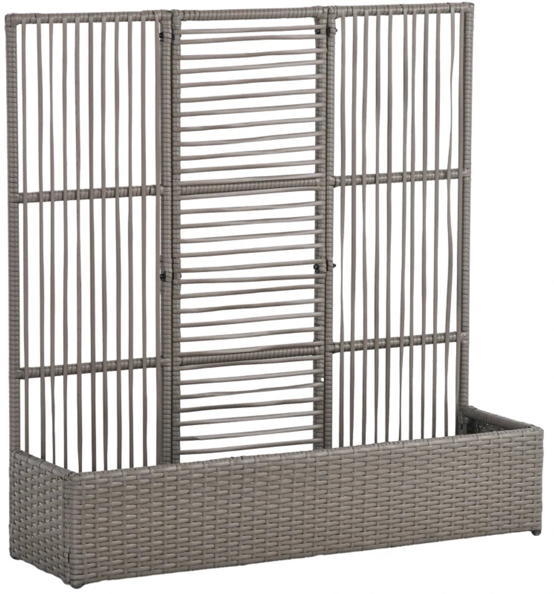 Plantenbak met Klimrek - Verhoogd Bloembak - Tuinrek - Tuinbed - Plantenrek - Tuinbak - voor Bloemen, Fruit, Groenten & Kruiden - Weerbestendig - Polyrattan - 103 x 29 x 103 - Grijs