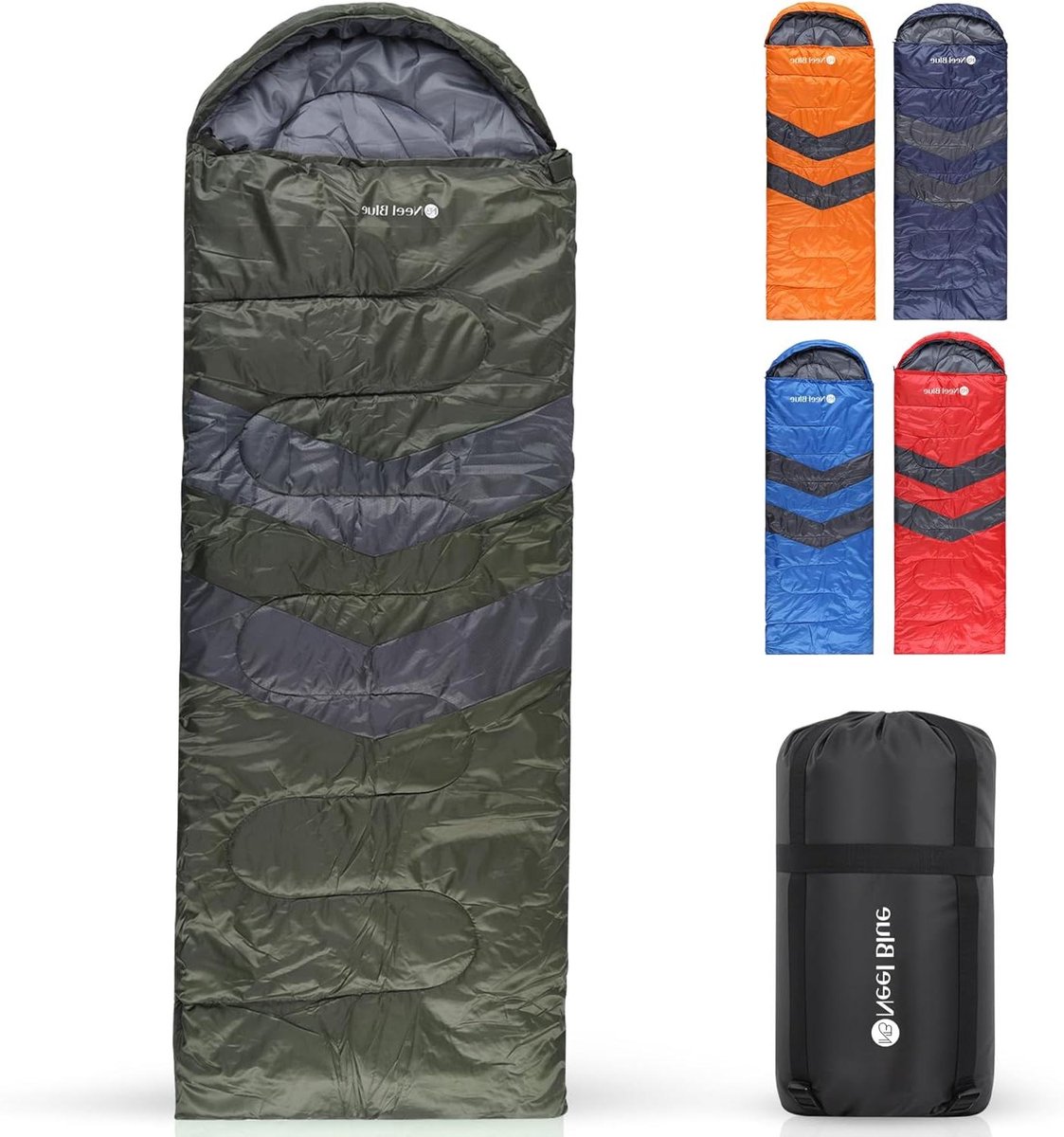 Lichtgewicht Slaapzak - Waterdichte Slaapzak Backpacken - Kamperen Wandelen - Vier Seizoenen Isolatie - 220 x 75 cm - Groen
