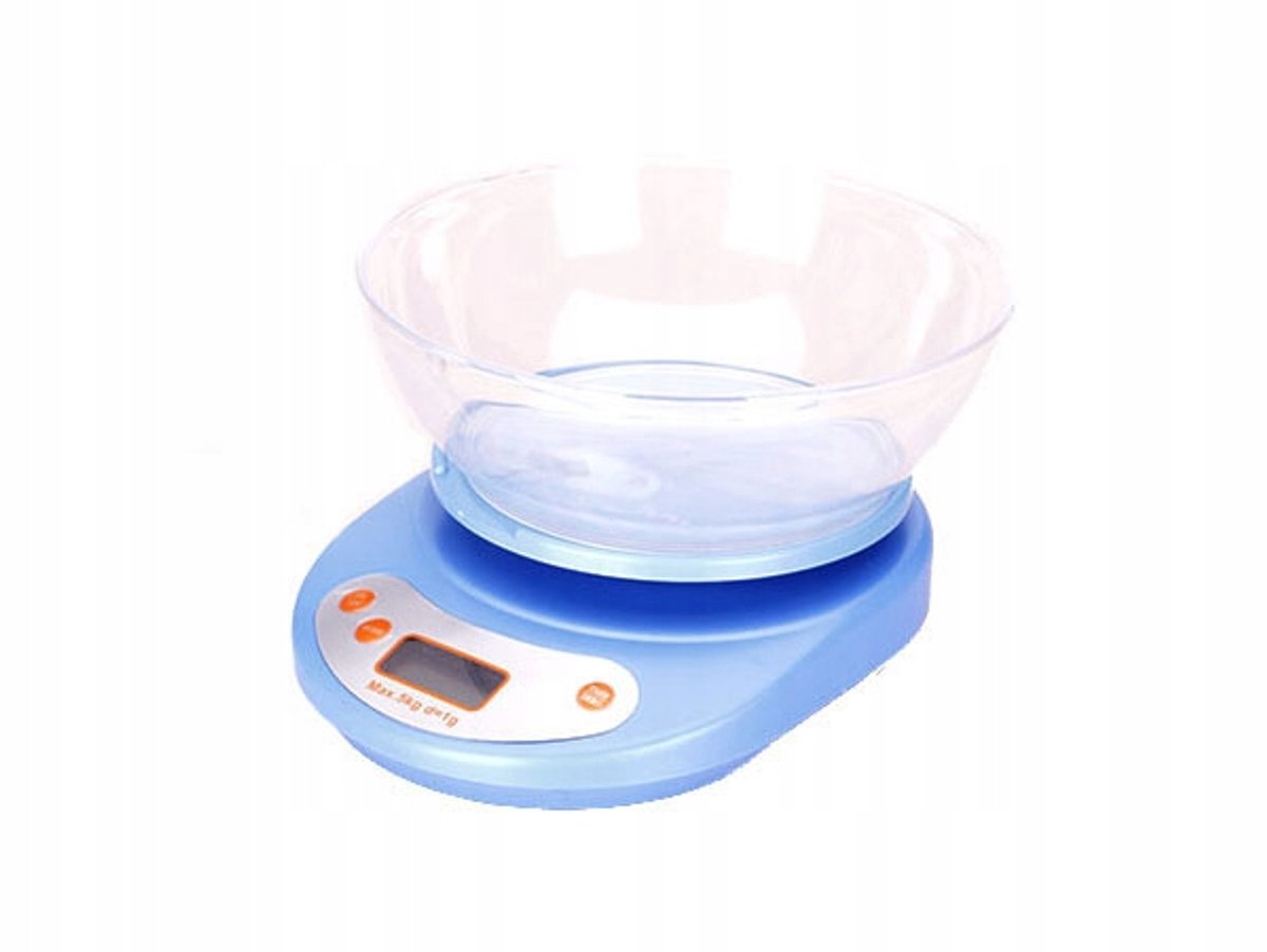 VERK Group - Digitale Keukenweegschaal - Met LCD - 5kg capaciteit - Blauwe Kom