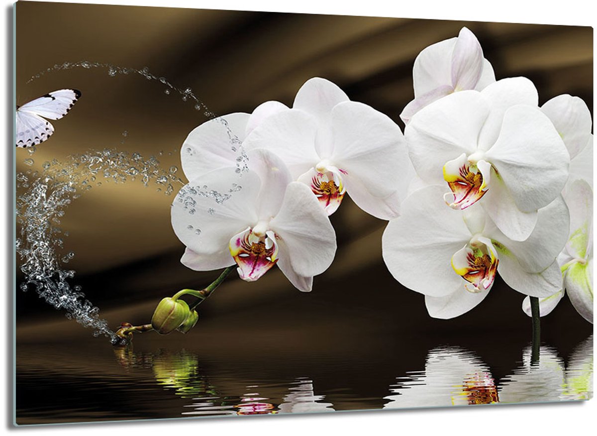 TMK ArtDeko - Gehard Glazen Snijplank - 30x22 - Bloemen Design