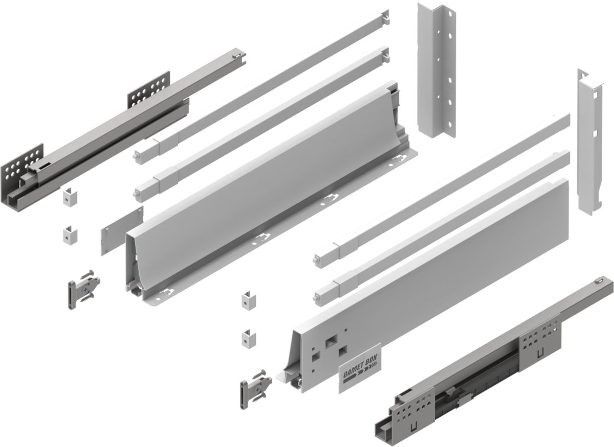 Gamet BOX2 Serie - Hoge Lade - 350mm - Volledig Uittrek - Zachte Sluiting