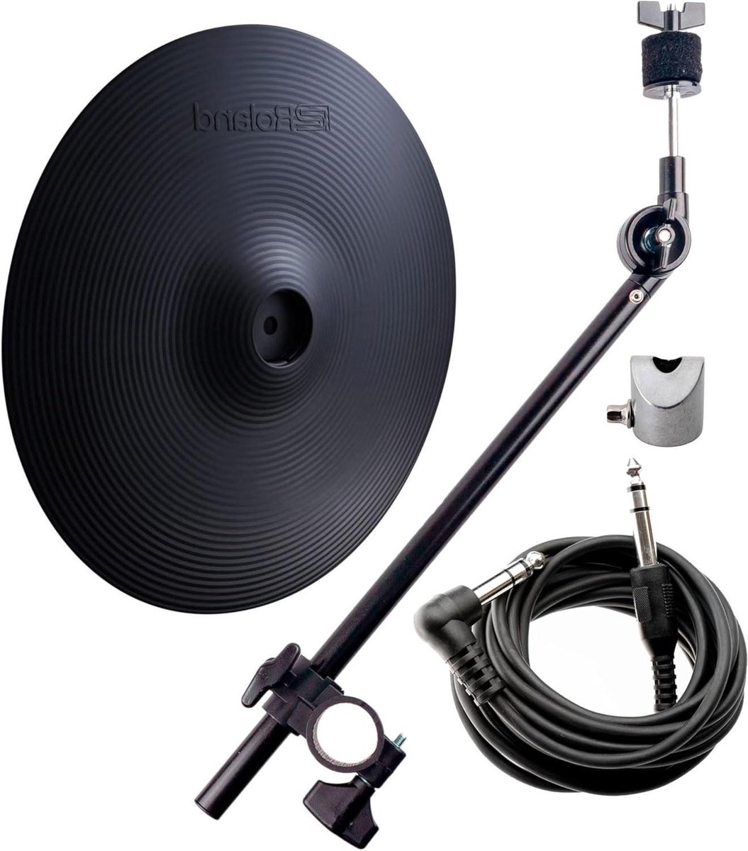 Cymbal Expansion Pack - Extra Cymbal Set - E-drum Uitbreiding - Inclusief Bekkenarm - 30.5 cm - Zwart