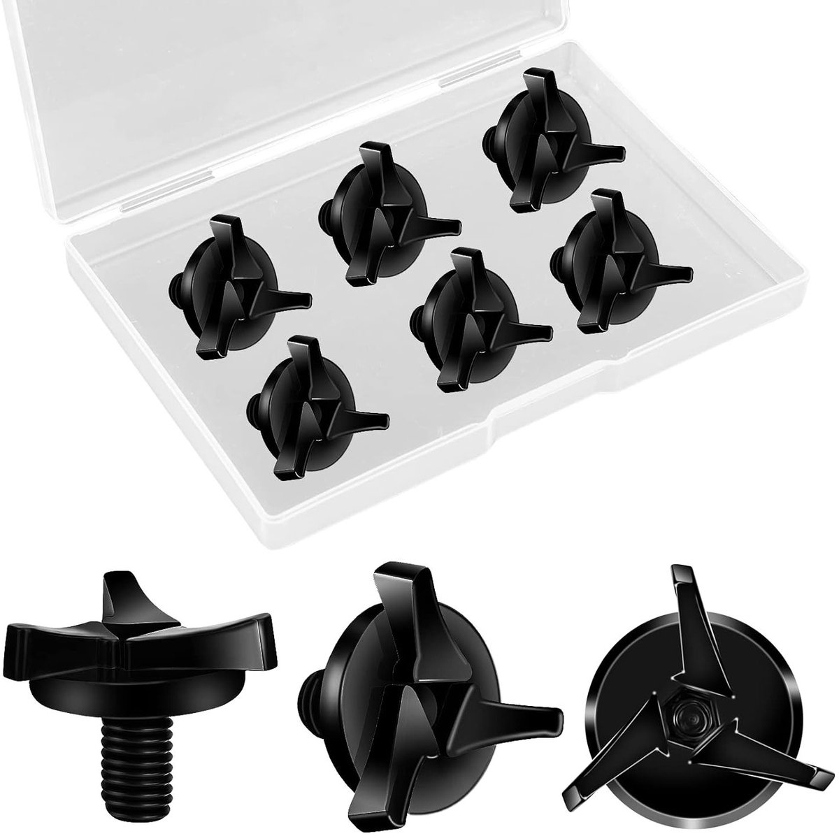 6 Stuks Zwarte Schroeven voor Motorhelm, Visor Schroeven en Accessoires voor Motorhelmen
