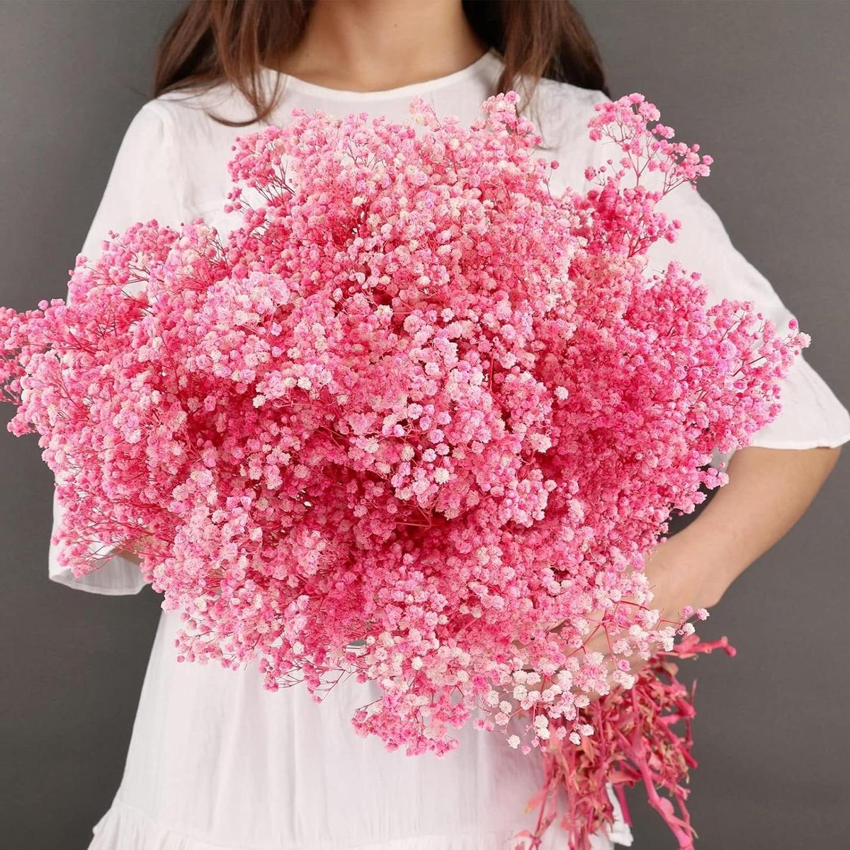 Gedroogde Baby's Adem Bloemen - Droogboeket Gypsophila - Decoratie Huis - Natuurlijk Conserveringsproces - 43 cm - Roze