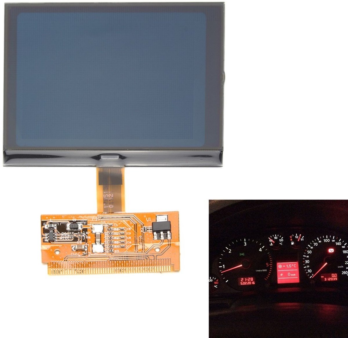 VT Goods - Snelheidsmeter - LCD Cluster - Geschikt voor Audi A3 A4 A6 - Auto Accessoire - Betrouwbare Meting - Eenvoudige Installatie