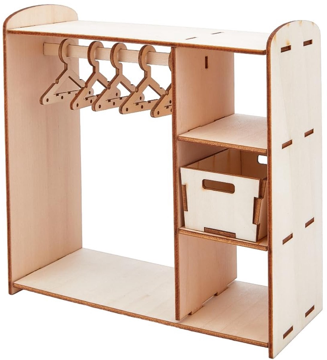Store_7 - Gemonteerd Houten Poppenkast - Miniatuur Laden - Decoratief Speelgoed - 18x8x17.8cm - Oorbel Hangers - Geschikt voor Kinderen - Creatief ...
