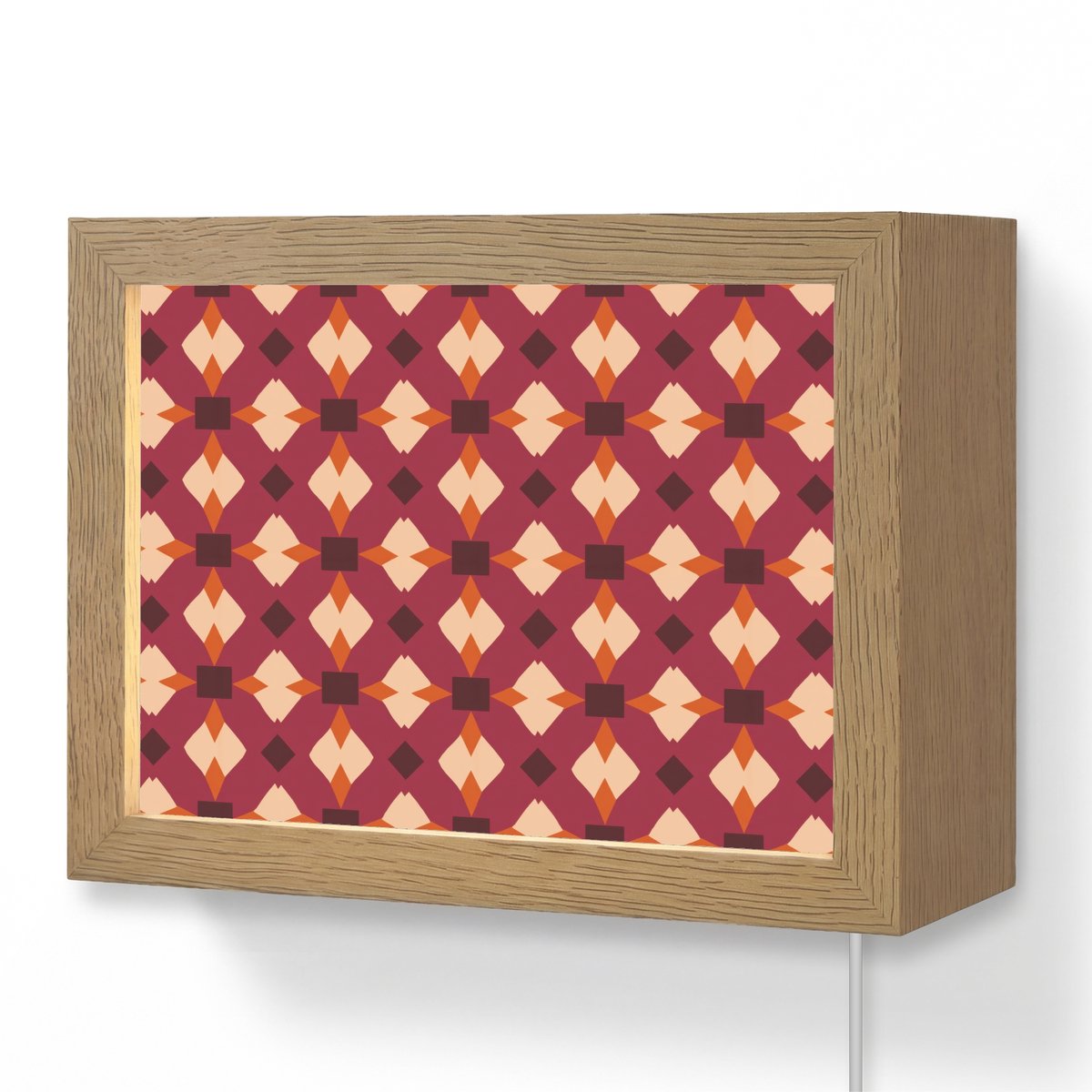 Wandlamp 20x15 cm - Oplaadbaar - Retro - Patroon - Kleurrijk - Wandlampen binnen woonkamer