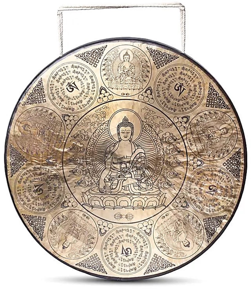 Nepalese Gong Boeddha Shakyamuni gegraveerd - 60 cm; 95 kg - 60 cm; 9,5 kg - 60cm; 9.5kg