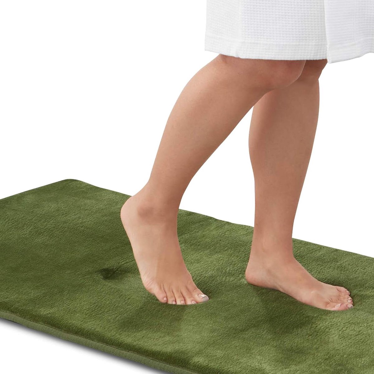 Traagschuim Badmat - Badkamertapijt Antislip - Comfort in Huis - Super Zacht Fluweel - 43 x 152 cm - Groen