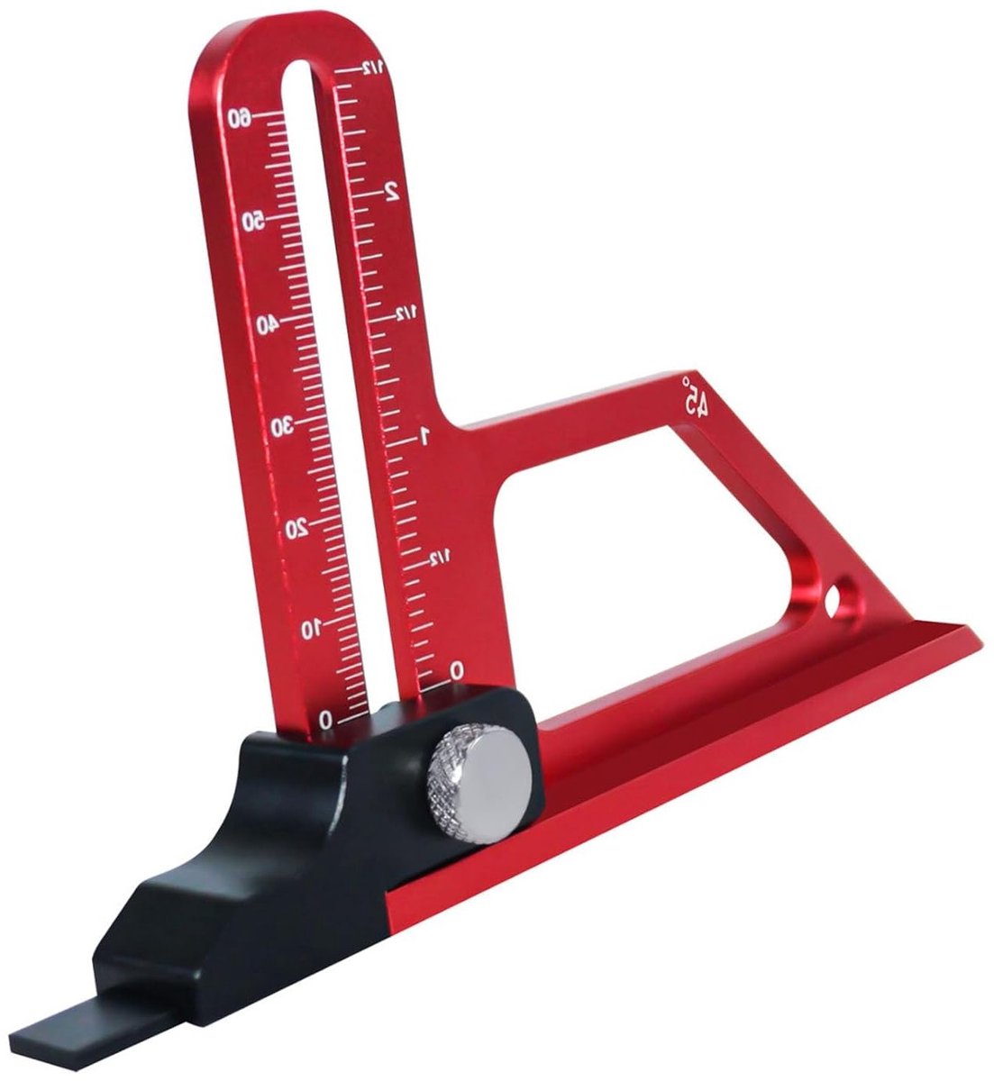 Hoogte-instelgereedschap voor tafelzaag van aluminiumlegering 0 tot 60 mm, multifunctionele houtbewerkingsgereedschappen voor dieptemeting en precisieinstellingen
