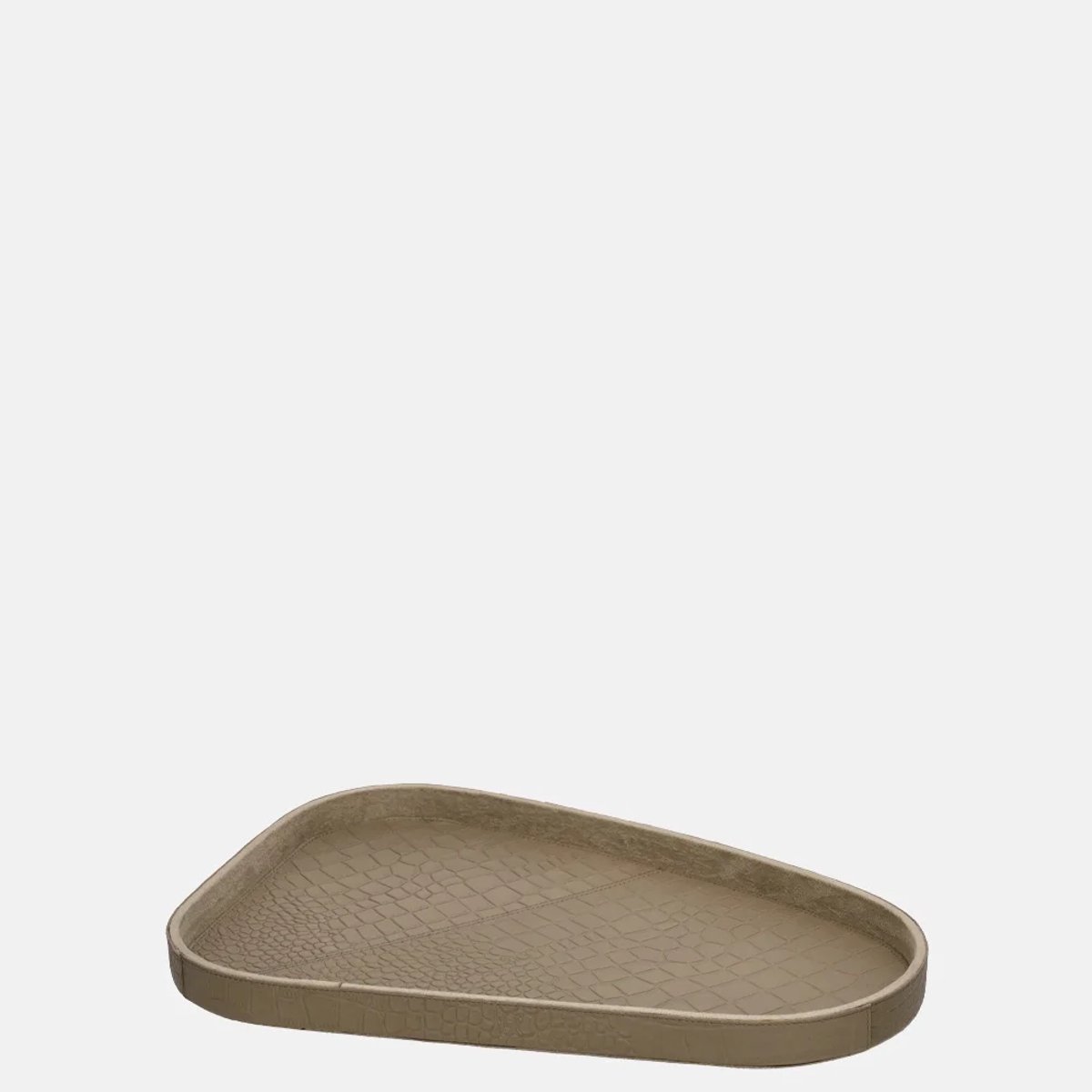 Chamada Sophie leren dienblad organisch croco M taupe