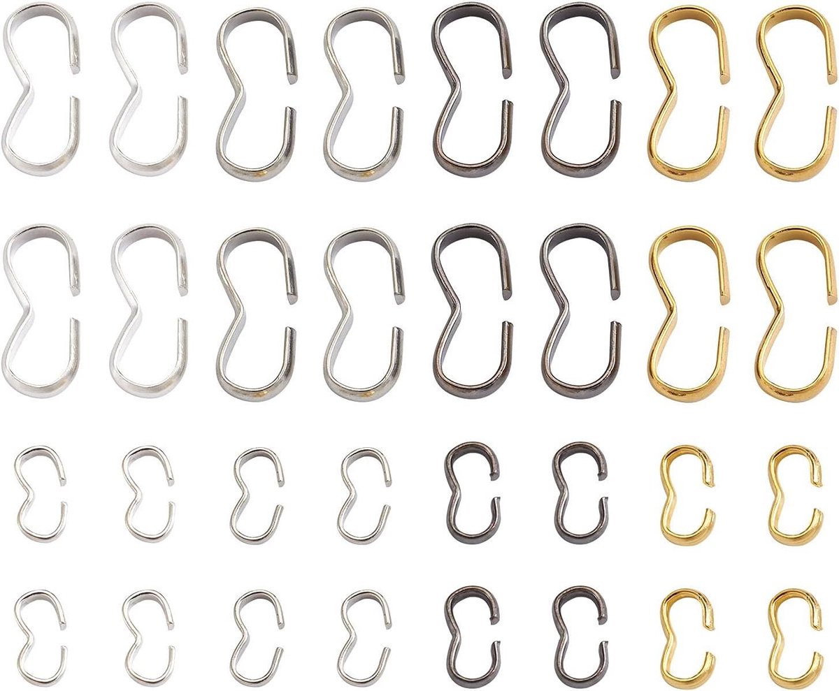 PandaHall 400 stuks Quick Links Connectors Gemengde Kleuren Charm Knot Chain Sluiting voor Armband Ketting Sieraden Maken