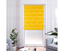 Khome K-Home Klemmfix dubbel rolgordijn golf zonder boren geel 60 cm x 150 cm (B x L), polyester, 60 x 150 cm