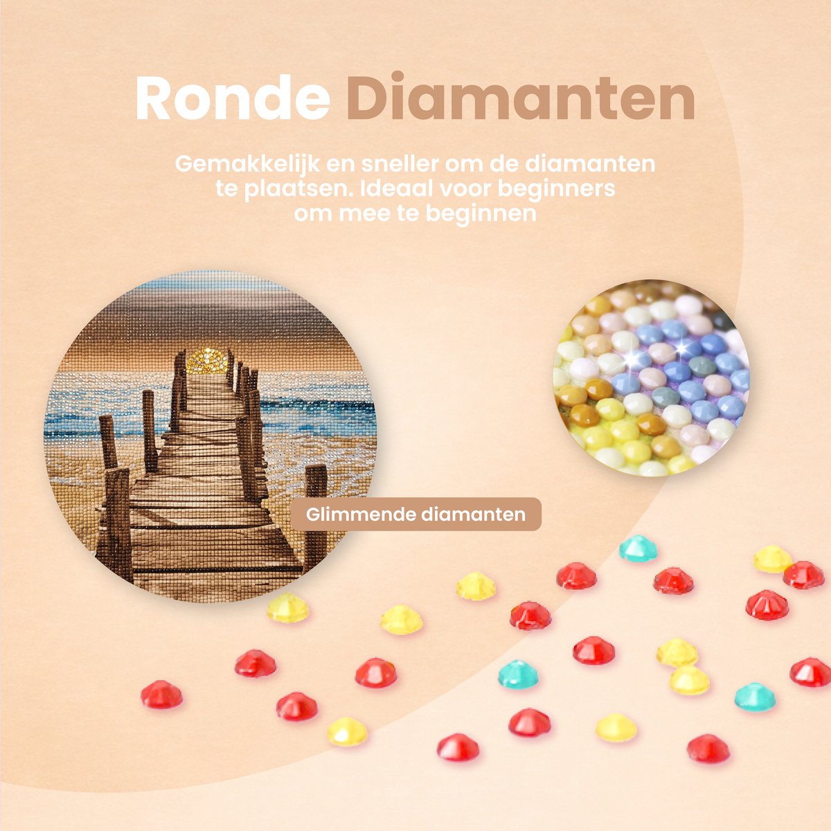 Rubye® Diamond Painting Volwassenen - Diamond Painting Kinderen - Diamond Painting Pakket Volledig - Eindeloze Steiger - 30x40cm — afbeelding 3