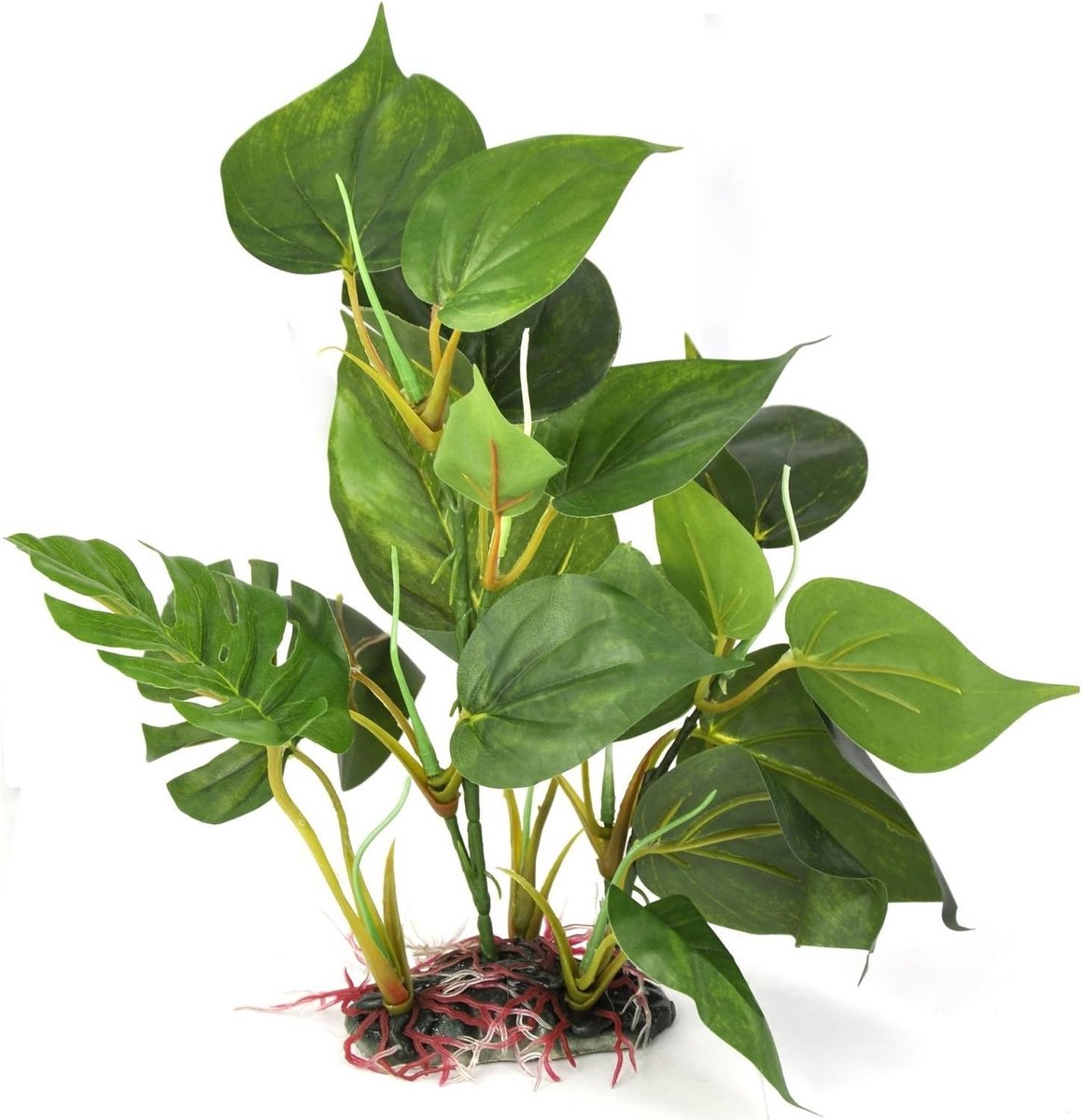 Realistische Kunstplant voor Aquarium 24 cm - Groene Bladeren, Onderwaterdecoratie en Aquascaping Accessoire