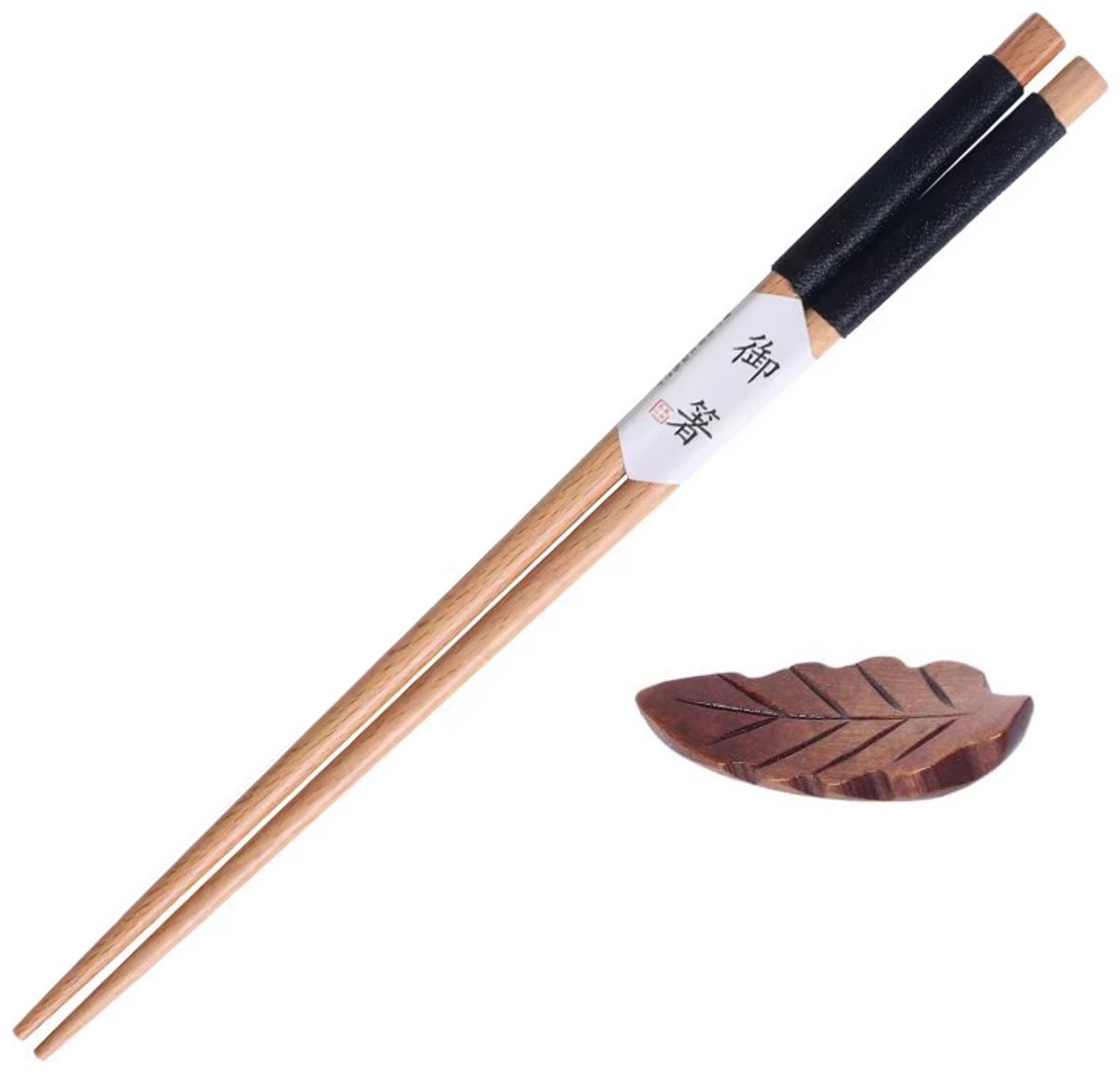 2x Stokjes set - Chopsticks - Eetstokjes - Hout - Japanse stijl - Chinese stijl - Sushi stokjes - 2 paar - Aziatische stokjes - Inclusief onderleggers - Jonyx