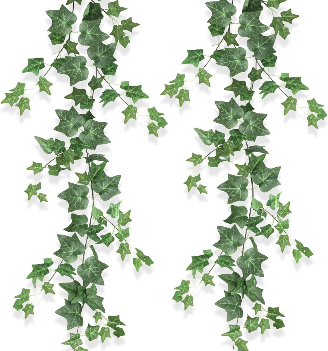Kunstmatige Hangplanten met Varens en Klimop - Nepleaves Decoratie voor Binnen en Buiten - Groene Faux Planten voor Woonkamer, Keuken, Balkon en Tuin