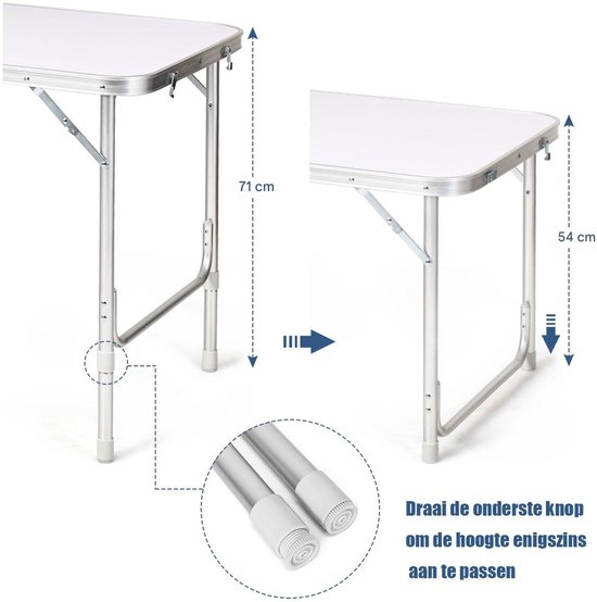 Campingkeuken - Kampeerkast - Opvouwbaar - Campingkast - Afsluitbare compartimenten - Stevige werkbladen - Wit + Donkerblauw van Merkloos — afbeelding 5