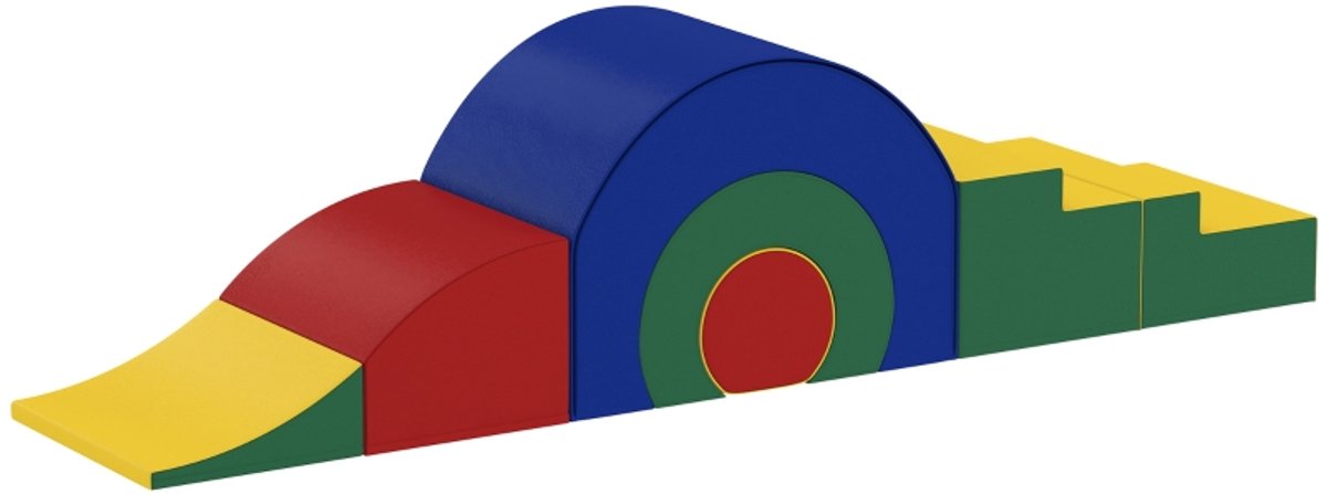 YYchan Foam Blokken - 5-delige Softplay Speelset - Klimblokken voor Peuters - 181 cm Groot Parcours - Kunstleer & EPE-schuim - Meerkleurig