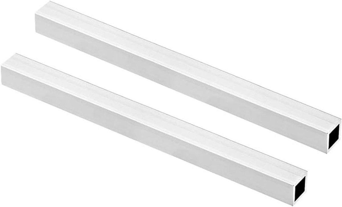 2 Stuks 6063 Aluminium Vierkante Buis, 15mmx15mm, 2mm Wanddikte, 200mm Lengte voor Machinebouw en DIY Projecten