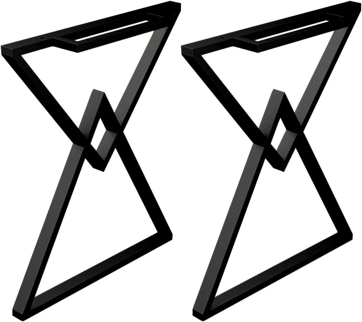 Metalen Tafelpoten - Bureaupoten Meubelpoten - Meubels Opknappen - Zwaar Draagvermogen - 40x90cm - Zwart