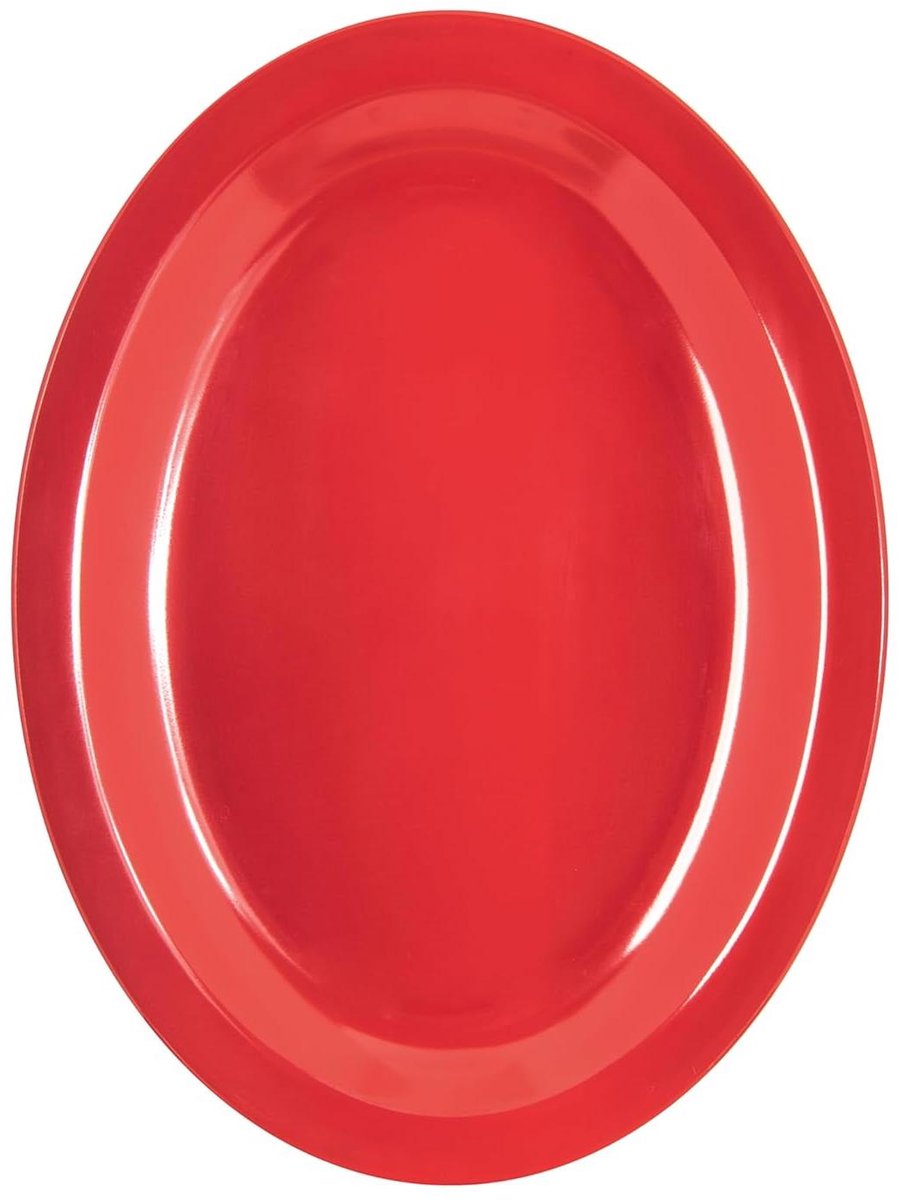 Melamine Diner Borden - Platte Borden - Buffet Serveren - Ovaal Ontwerp - 30 cm - Rood