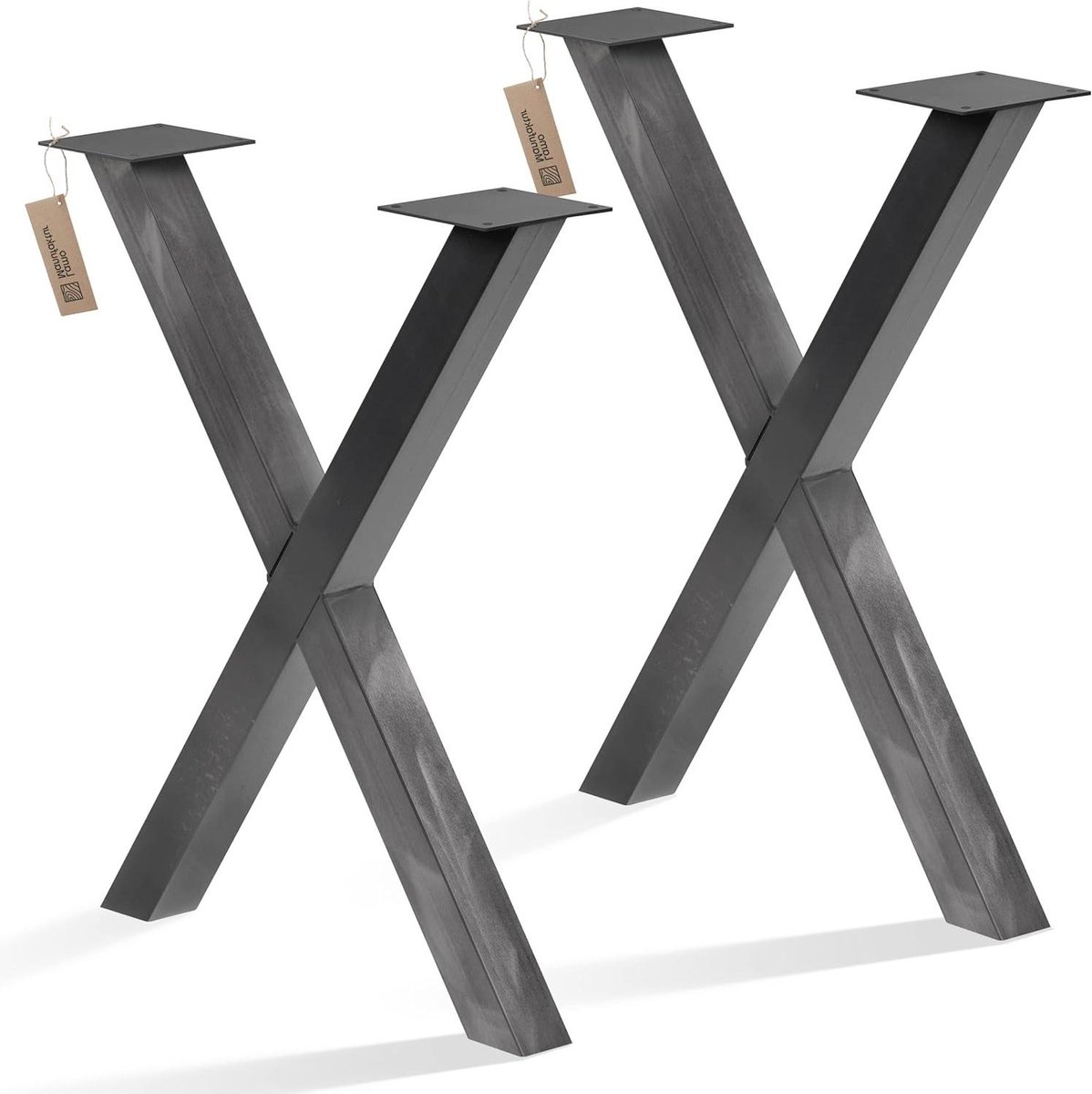 Tafelpoten Set - Bureauonderstel Onderstel tafel - Meubels Maken - Handgemaakt Industrieel Design - 70x72 cm - Ruw Staal