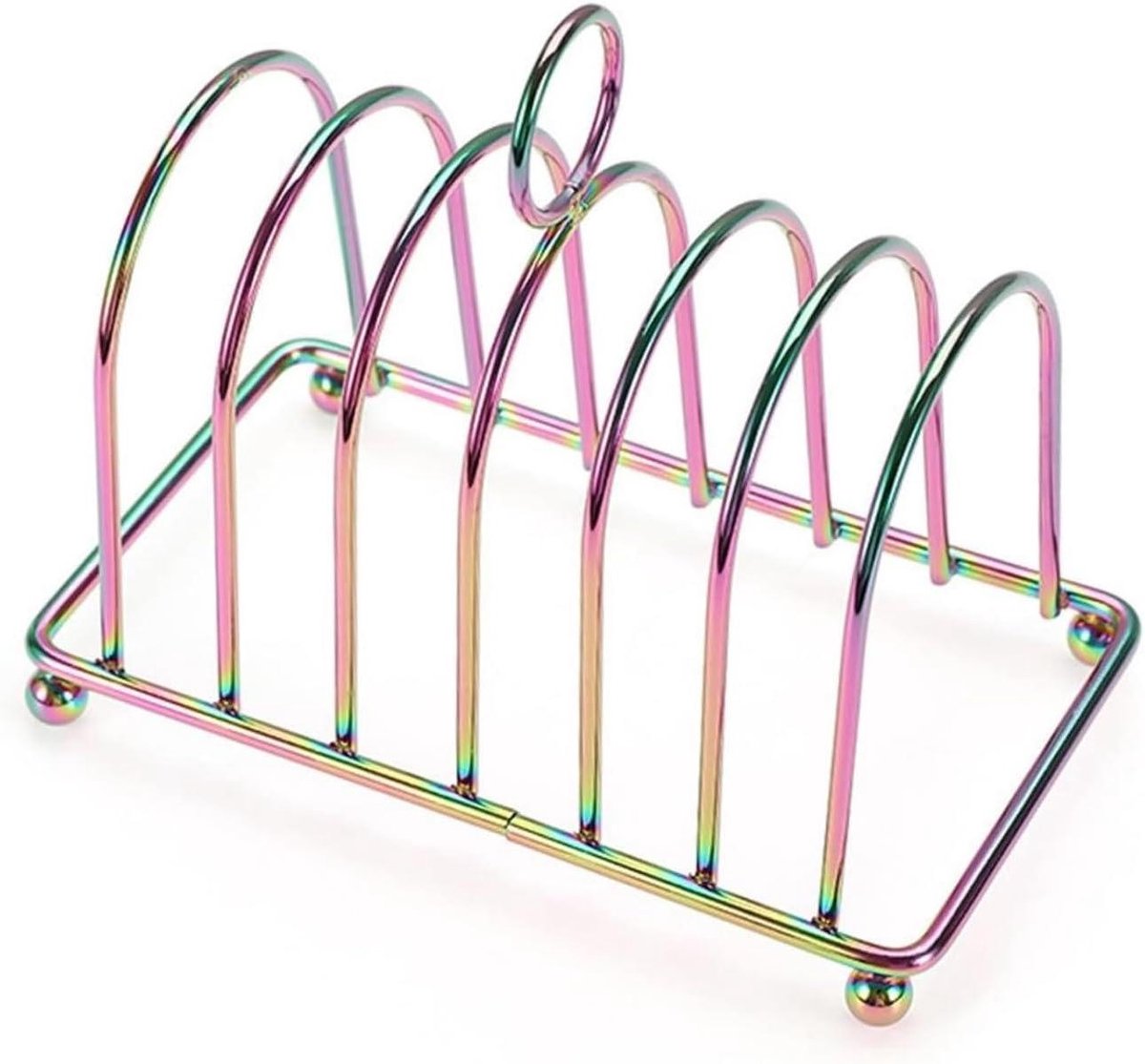 Toast Rek - Brood Houder - Ontbijt Serveren - Zes Sleuven - 145 cm - Kleurrijk