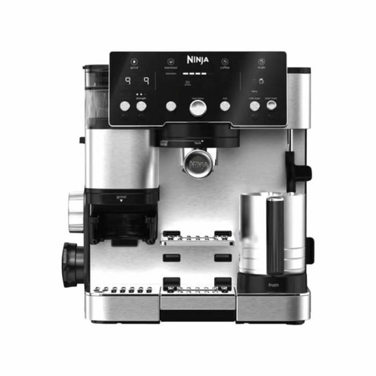 Ninja ES501EU - Espressomachine - 2l - Koffiebonen - Cappuccino, Espresso, Koffie - 1650W - 9bar - Afneembare Watertank, Ingebouwde Melkopschuimer, Melkreservoir, Warmhoudfunctie