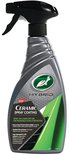 Flacon pulvérisateur gris avec accents verts et noirs. Logos "NEW CERAMIC SPRAY COATING" et "HYBRID SOLUTIONS".
