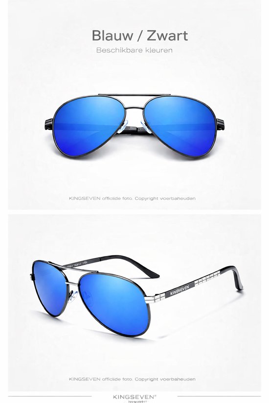 KingSeven Bluestar - Pilotenbril met UV400 en polarisatie filter - Z201 van Kingseven — afbeelding 4