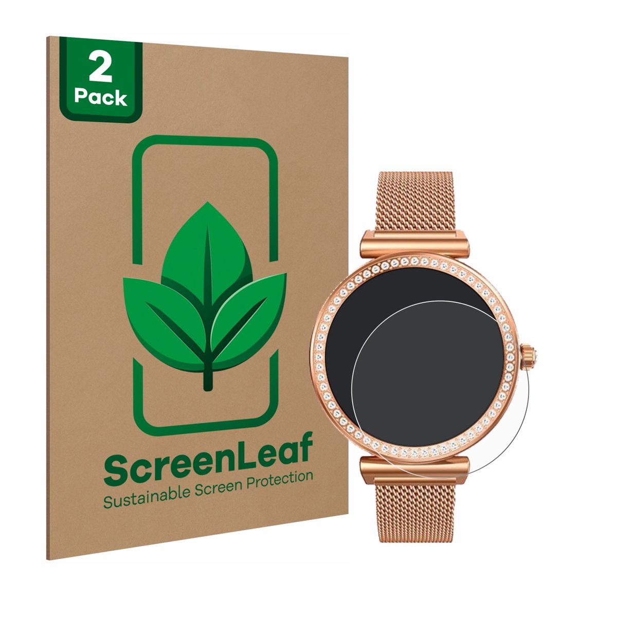 ScreenLeaf - Screenprotector voor NONGAMX Smartwatch 1.27" (42 mm) - Duurzame schermbescherming Folie Beschermfolie transparant 2 Stuks