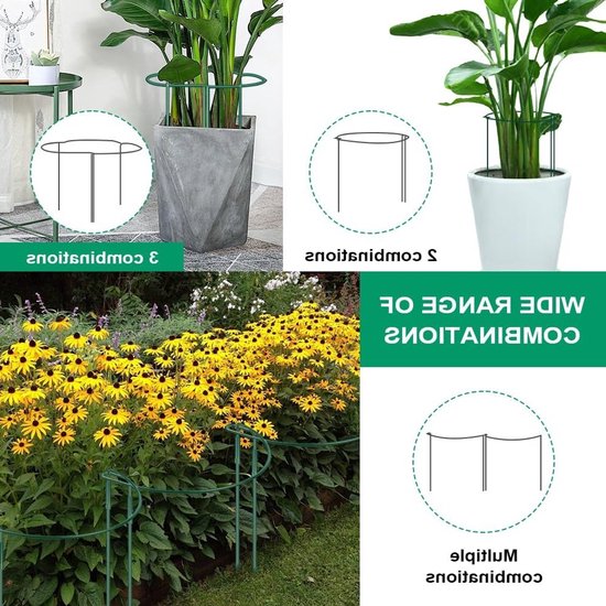 Plantsteunen voor Groenten en Bloemen - 6 Stuks, 25 x 40 cm Metalen Halve Cirkel Ondersteuning voor Tomaten, Rozen en Hydrangea — afbeelding 2