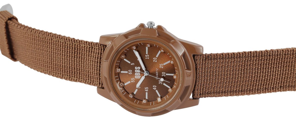 QBOS Heren textielhorloge QB0015 QBOS herenhorloge met textielband