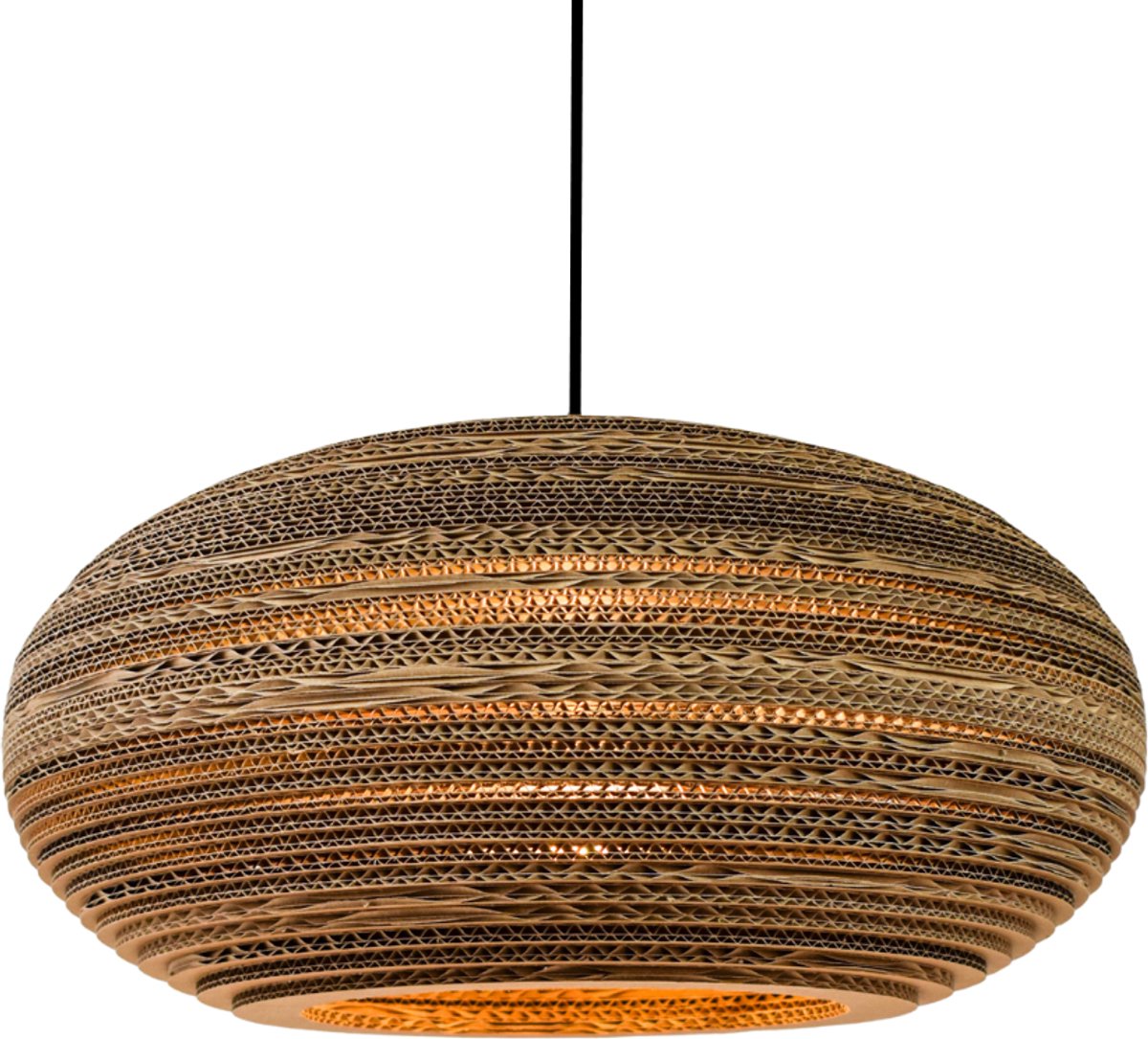 Kartonnen dour lamp - Diameter 50 cm - Kartonnen hanglamp - Kartent