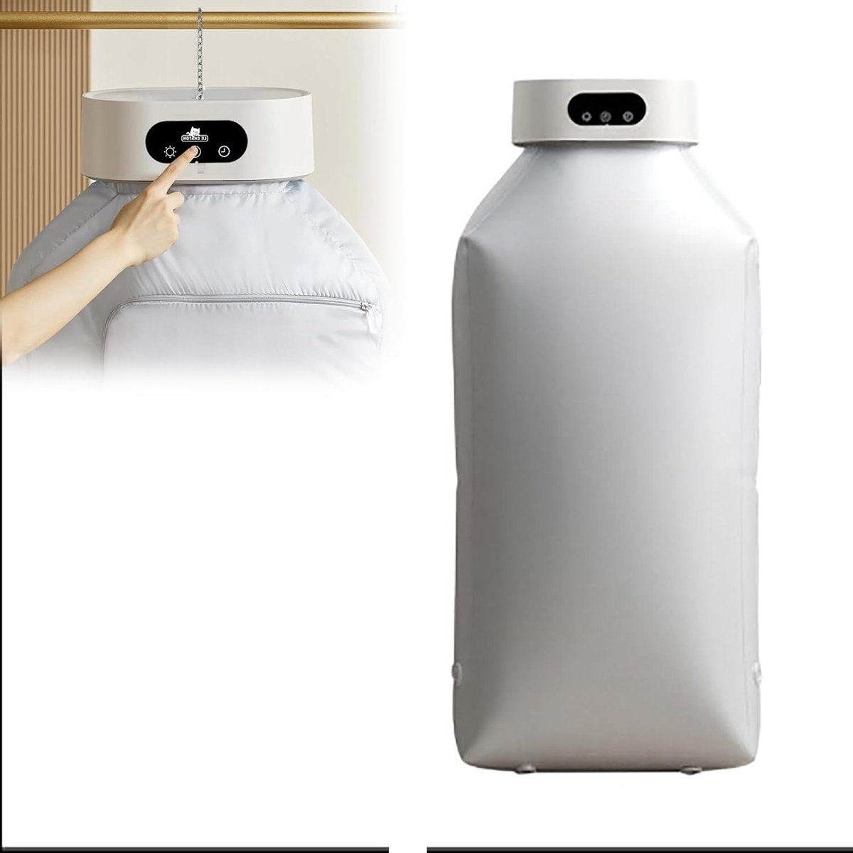 Draagbare Wasdroger Kleine Droger Opvouwbaar Snel Kleding Drogen Verticale Luchtcirculatie 15 kg capaciteit Wit