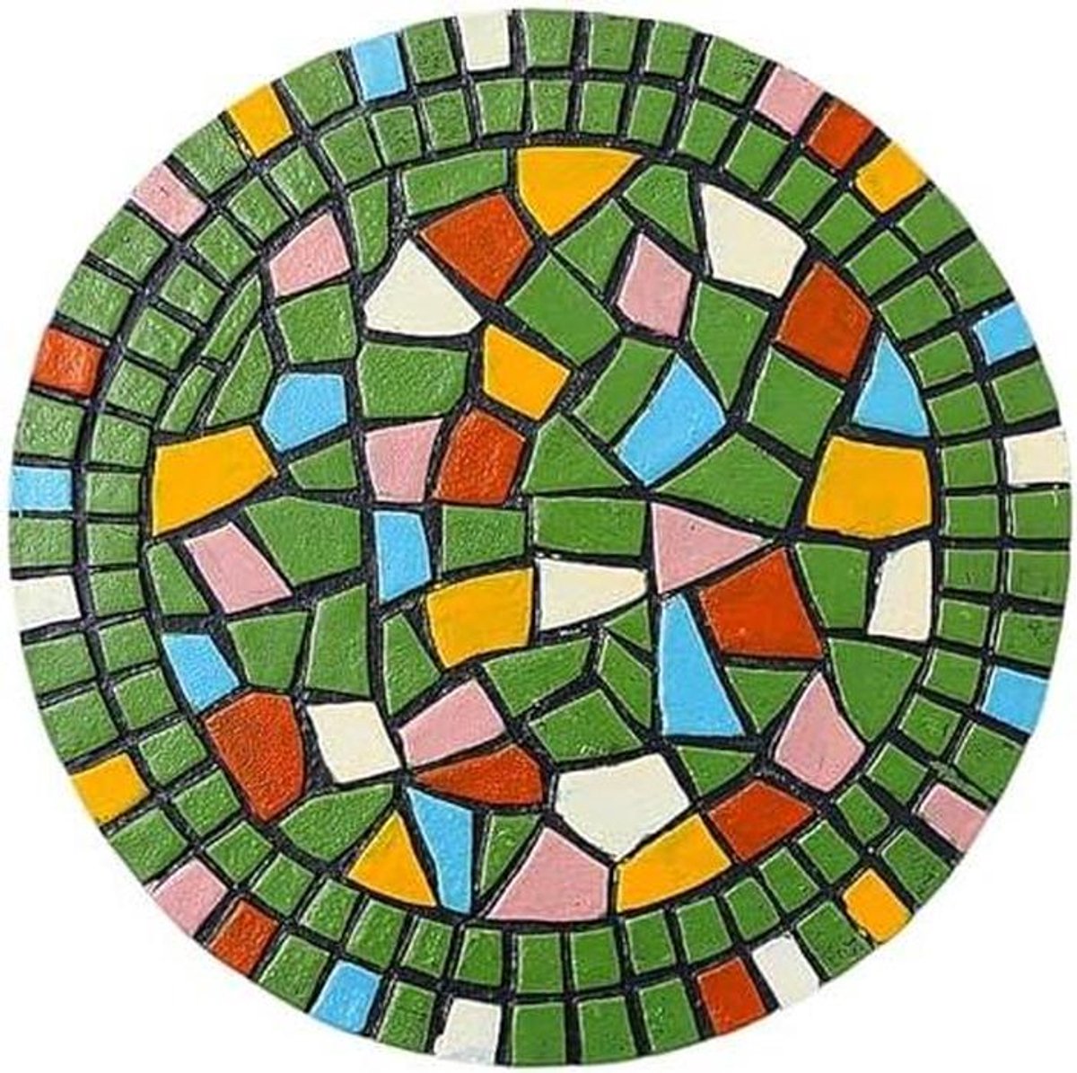 Mozaïek stapstenen - Tuinpad tegels - Buiten decoreren - Duurzaam hars ontwerp - 30 cm - Groen