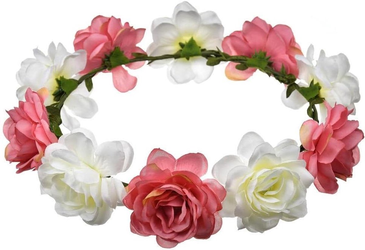 Bloemenkroon Hoofdband - Bloemenslinger Haar - Feest Bruiloft - Realistisch Ontwerp - 25x25x5 cm - Multicolor