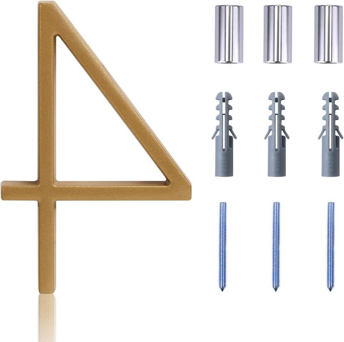 Huisnummer - Adrescijfer Zwevend - Huis Identificatie - Reflecterende Afwerking - 12.7 cm - Goudkleurig