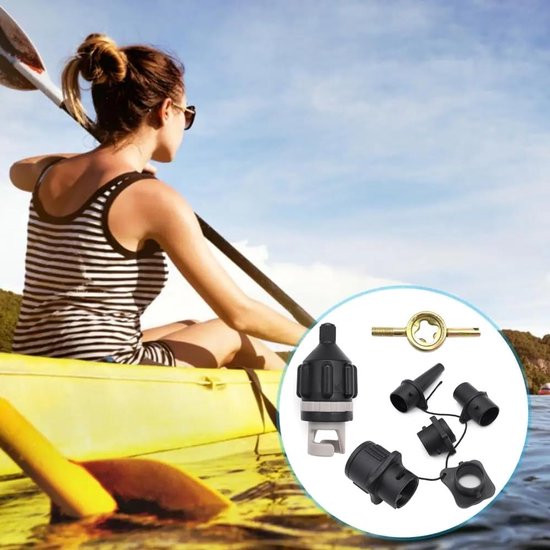 Universele SUP Ventieladapter Set met 4 Opzetstukken voor Opblaasbare Boten en Boards van Merkloos — afbeelding 5