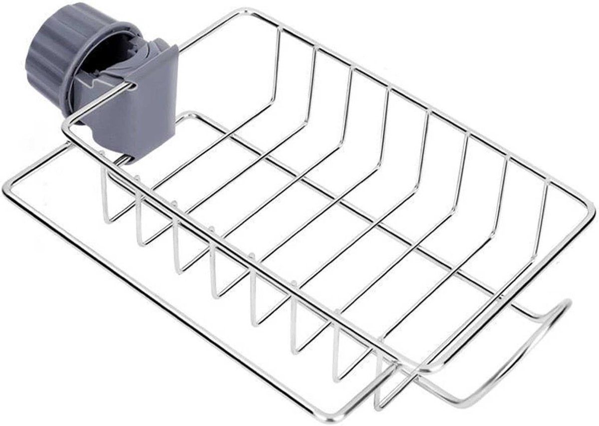 Keukenkraanrek - Gootsteen organizer - Keuken opbergen - Roestvrij staal - 17.5 x 14.5 cm