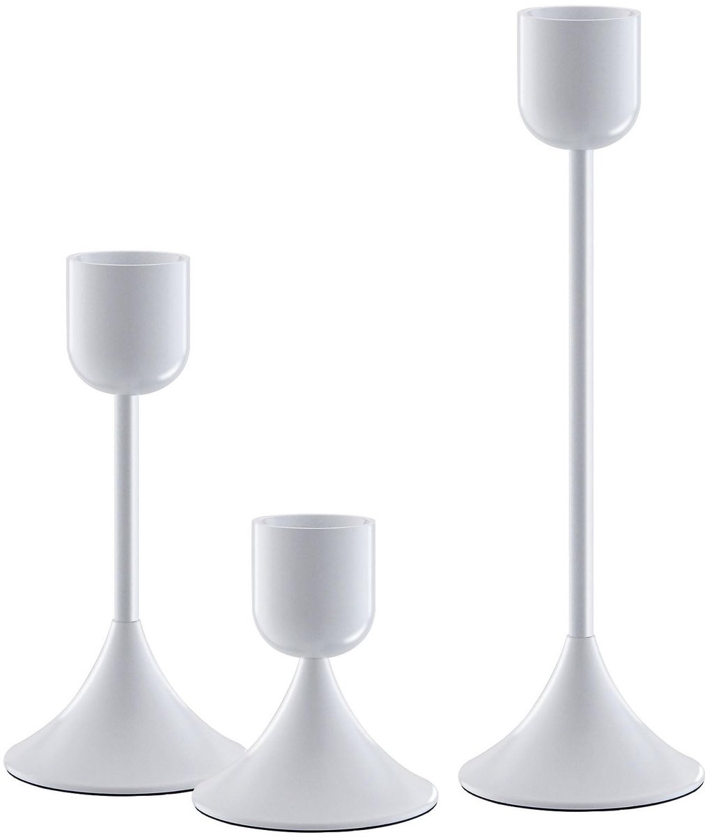 Cosensi- Kandelaar Metalen Basis - Antislip - Stabiele Kandelaarhouders - Geschikt Voor Kaarsen Tot 2,2 cm - Set Van 3 - Roestvrij En Corrosiebestendig