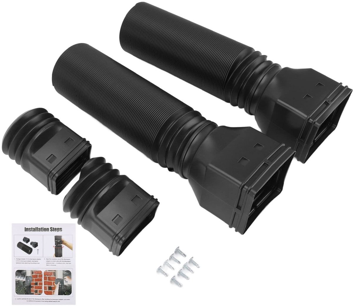 Dailygoods- Afvoerpijpverlenging Flexibel - Afvoerbuisverlenging 50/59 inch - Universele Connector - PE/ABS Materiaal - Inclusief 2 Sets Waterpijp - Afvoerbuis